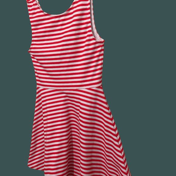 H&M Dress, Medium, Red and White Strips, Age 8-10 - Picture 4 of 7
